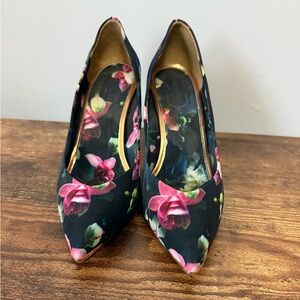 Ted Baker Floral Heels with rose gold details size 38